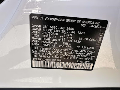 2024 Volkswagen Atlas 2.0T SEL