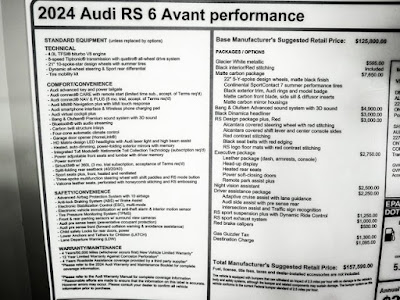 2024 Audi RS 6 Avant performance